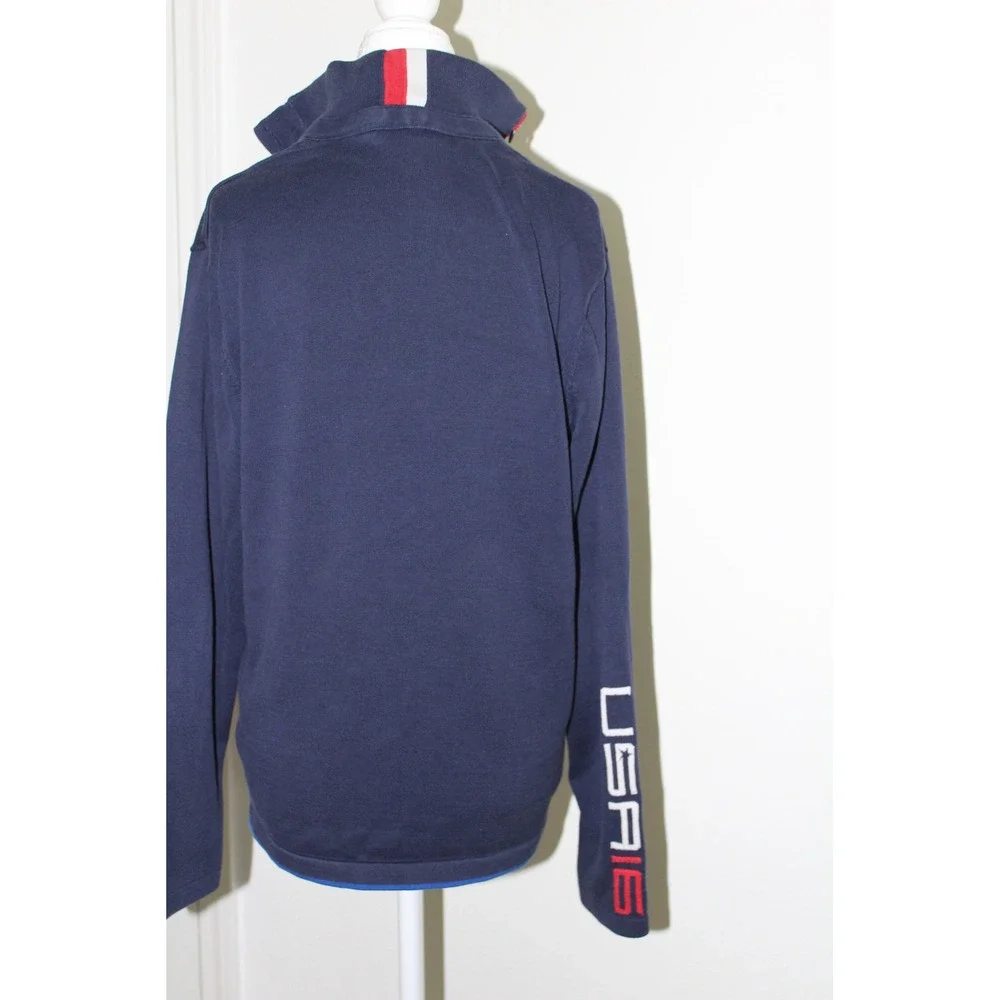 RLX Ralph Lauren 2016 Ryder Cup USA Navy Blue Quarter Button Pullover‎ Men's M